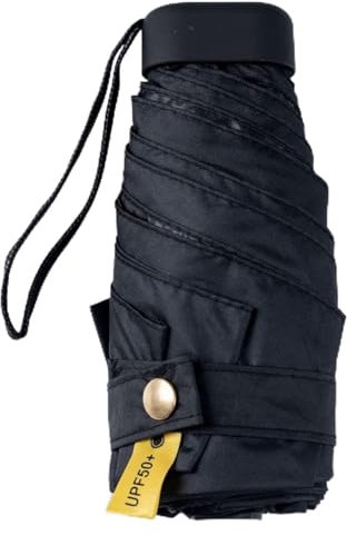 Parapluie portable, parapluie, parasol de plage, parapluies pliants, parapluie pliant coupe-vent 6 côtes, parapluie de protection UV - petit - compact, léger, solide, mini, pliable et portable(Black)