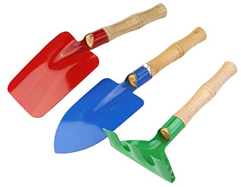 BESPORTBLE 2satz Gartenwerkzeug Für Junge Mädchen Holzgriff Eisenschaufel Kelle Rechen Farbig Bedruckt Leicht Zu Reinigen Sicher Und Umweltfreundlich