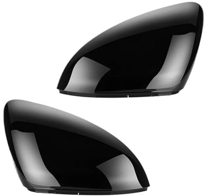 Auto Spiegelkappen Für VW Für Golf 7 Für MK7 Für MK7.5 Für Touran L Rückspiegel Gehäuse Kappen Autos Teile Zubehör Trim 1 Paar Auto Seite Spiegel Abdeckung SeitenspiegelAbdeckungen(Black Pair)