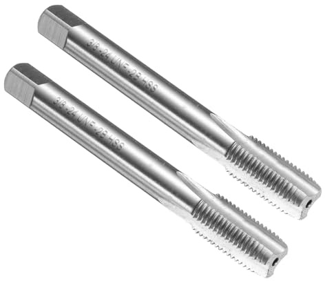 QUARKZMAN 2pcs Maschietto A Mano 3/8-24 UNF 2B Filettatura A Punta Piatta | A Punta Piatta, Maschietti In Acciaio Rapido HSS6542, Scanalature Dritte, Utensile Per Filettatura