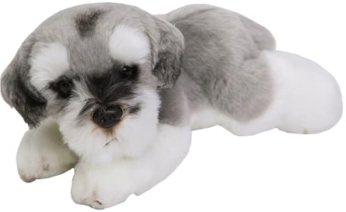 KUKUShining Schnauzer Plüschtier, Flauschige Kuschelige Stofftierpuppen Weiches Süßes Plüschtier for Kissen Geschenk for Kindergeburtstag(20cm/7.87in)
