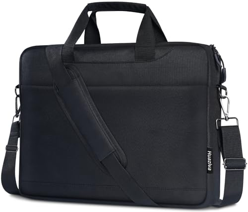 Huaziva Laptoptasche 15,6 16 Zoll, Schultertasche Umhängetasche Wasserdichte Aktentasche mit gepolstertem Gurt für 15,6 16 Zoll HP Lenovo Dell Acer ASUS Laptop Notebook, MacBook Pro 16, Schwarz