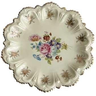 LYHYDMA Dinner Plates Flower Ceramic Plate Serving Dishes Sets Charger Plates Pratos Dinner Restaurant Plates For kitchen Dining room(Color01)