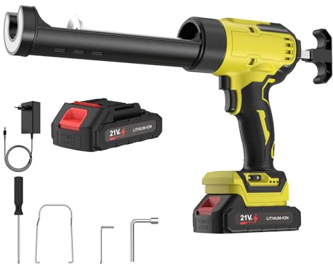 Elektrische Silikonpistole für Makita 18 V, elektrische Kartuschenpistole 2000 mAh, Silikonpistole mit LED, 4 Geschwindigkeiten, Silikonpistole 300 ml zum Versiegeln, Abdichten (1 × Akku (A))