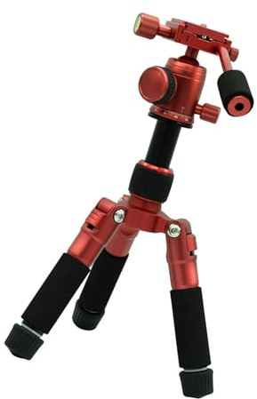 Trípode pequeño de 5 secciones, rotación de 360 grados, aluminio ligero para cámaras réflex digitales, videocámaras, soporte de conexión, trípode ligero para cámara