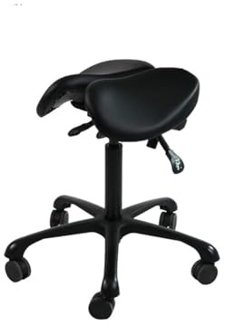 FXLUHAY Sattelhocker mit geteilter Sitzfläche, drehbarer Stuhlhocker mit Rollsitz und verstellbarem Neigungswinkel und Höhe for Zuhause, Zahnarztpraxis, Klinik, Salon(A2)