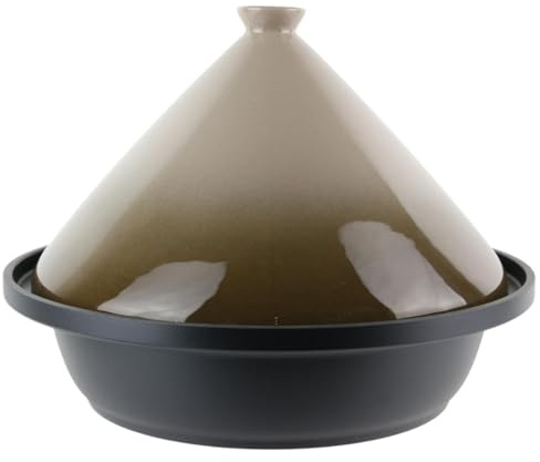HowHomely Tajine - Cacerola de cerámica (30 cm, apta para inducción, para carne, verduras, guiso, cocina aromática