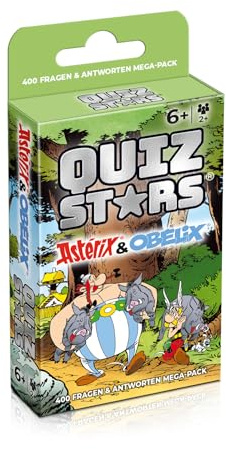 Gomazing QUIZSTARS Asterix & Obelix Quiz Gioco di Carte 400 Domande Comic Conoscenza Gioco Da 6 Anni Per Bambini Adulti Famiglie Viaggio Gioco
