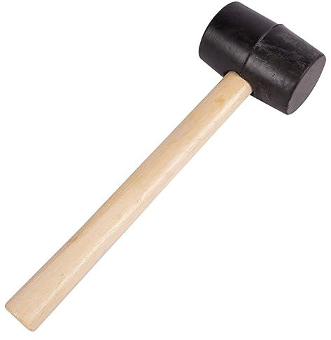 Blackspur 1x 16oz Rubber Mallet with Wooden Handle - Home Nail Framing Roofing Straight Handle DIY Hand Tool