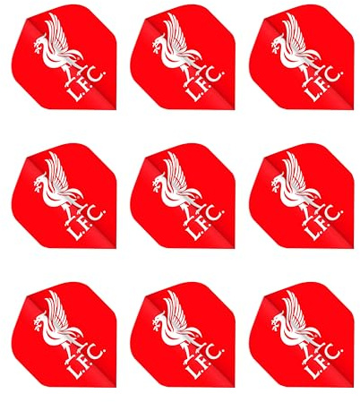FOCO Officially Licensed Liverpool Football Club Dart Flights Extra Thick 75 Micron - 3 Sets per pack (9 darts Flights in total) - Professional Darts Accessories