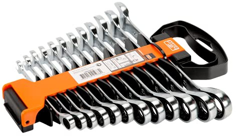 Bahco 1RM/SH12 8-19 mm Ratcheting Combination Wrench Set - Multi-Colour