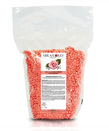 Rose Enthaarungswachs Heiß in 1 Kg Umschlagtropfen - Heißwachs, streifenfreies Wachsen, schmerzloses Wachs, Wachsbohnen, Heißwachs - Kein Streifen erforderlich- Schmerzlos am ganzen Körper