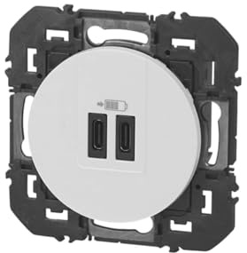 Double chargeur USB Type-C DOOXIE 3A 15W finition blanc