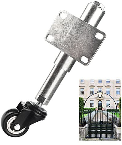 QUCUMER Gate Wheel 2 inch Castor Wheels Spring Loaded Gate Castor Heavy Duty Swivel Casters Retractable Gate Stem Wheel with 4 Holes Mounting Plate for Garden Wooden Gate Yard Fence,Load Capacity 60Kg
