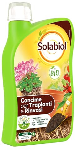 Solabiol Concime Liquido Biologico per Trapianti e Rinvasi con Tecnologia Natural Booster, 1L