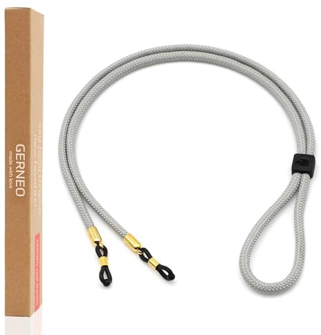 GERNEO® – DAS ORIGINAL – Florenz – Premium Brillenband für Sonnenbrillen & Lesebrillen mit Silber Halterungen – diverse Farben – verstellbar mit Kabelzug & Logogravur