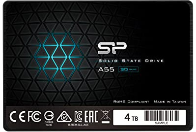 Silicon Power 4TB SSD 3D NAND A55 SLC Cache Performance Boost SATA III 2.5 7mm (0.28) Internal Solid State Drive (SP004TBSS3A55S25)