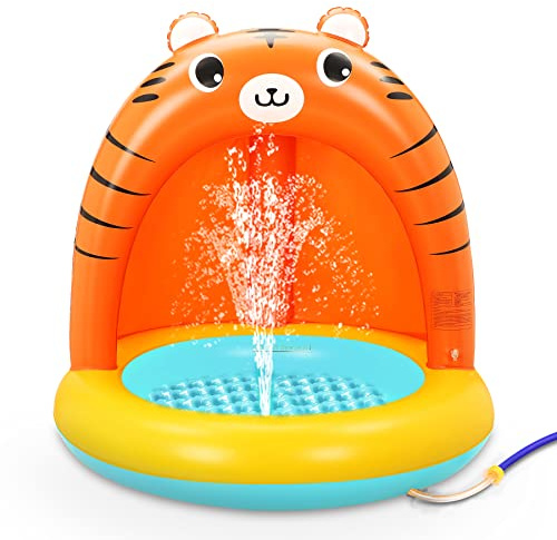 COOLJOY Planschbecken Wasserspielzeug Kinder | 110 * 84 * 26 Giant Spray Splash Pool | Wasserspielzeug Sommer Tunnel Spritzwasser Planschbecken Spiel Spielzeug für Jungen Mädchen