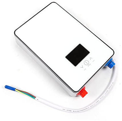 Chauffe-eau électrique instantané domestique thermostatique rapide par l'eau, chauffage rapide de salle de bain, petite salle de bain avec kit de douche, 6500 W, 220 V, blanc (blanc)
