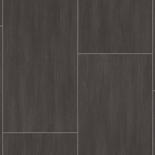 VINYL FLOORING UK Dark Grey Tile Effect Anti-Slip Vinyl Flooring For Living Room Hallways Kitchen, 2.8mm Thick Cushion Backed Vinyl Sheet, Waterproof Lino Flooring-6m(19'8) X 2m(6'6)-12m²