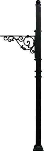 40.2-53 H Heavy Duty Outdoor Mailbox Post, Steel Mailbox Stand, Mounting Stand for Concrete