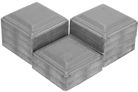 HOMSFOU 10 Stück Quadratische Pfostenkappen 80x80mm Aus Robustem Zinc Aluminium Für Zaunpfosten Und Geländer Mit Einfacher Montage Abdeckungen Für Terrasse Und Steg Zur Verkehrssicherheit