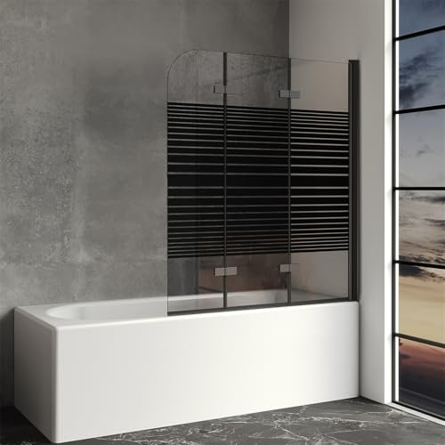 IMPTS Duschwand für Badewanne 140x140 cm Duschtrennwand Faltbare 3-teilig
