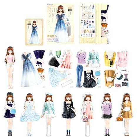 Generisch Magnetische Prinzessinnen-Anziehpuppen Aus Papier – Magnetische Mode-Anziehpuppen – Magnetische Papierpuppen, Anziehbuch, Papierpuppen-Stickerbuch Für Kinder Im Alter Von 3 Bis 12 Jahren