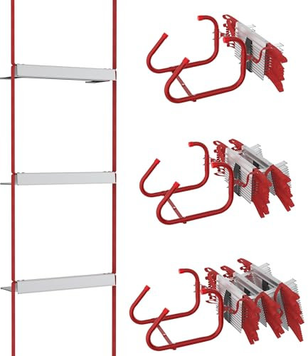 FIVMEN Strickleiter Feuerfeste 4,5 m Feuerleiter Rettungsleiter Hängeleiter für 2 stockwerke Fluchtleiter mit Einziehbarer Haken bis zu 450 kg Tragen