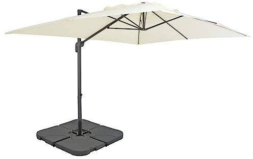 LAPOOH Sombrilla de jardín con Base portátil Color Arena, Sombrilla Terraza Exterior, Parasol Terraza, Sombrilla Playa, Parasol Exterior, Sombrilla De Patio - 276344