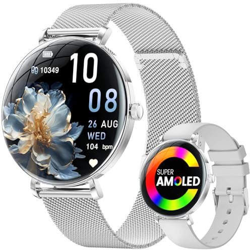 LIGE Montre Connectée Femme avec Appel Bluetooth, 1,43'' AMOLED Écran Smartwatch avec Santé Au Féminin, 120+ Mode Sportif, Sommeil, Fréquence Cardiaque, Étanche IP68 Podometre pour Android iOS