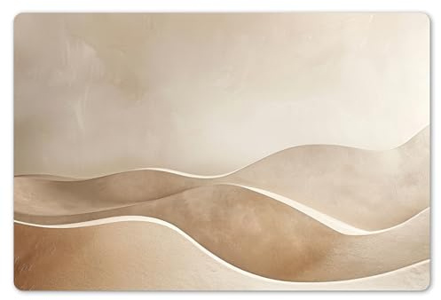 KitchenYeah© Platzsets Abwaschbar 6-Teilig Tischsets Platzdeckchen - Modern | 45x30 cm - Rutschfeste Platzset Unterlage Tisch Set Esstisch Placemats Beige - Natur - Abstrakt