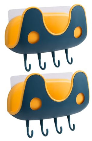 Holibanna 2er-set Topfdeckelhalter Aus Kunststoff Wandmontierter Deckel-organizer Ohne Bohren Für Kücheneinrichtungen Gelb