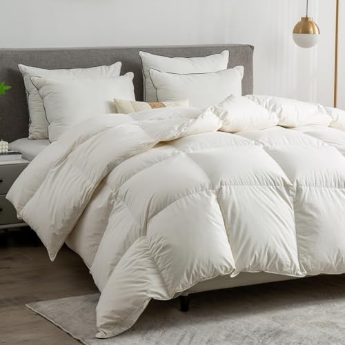 BPC Luxuriöse daunendecke 155x220，100% Bio-Baumwolle Ganzjahres daunen bettdecke 155x220 cm, Ultra-Soft Hotel Kollektion federbetten 155x220 daunen, Öko-Tex und RDS