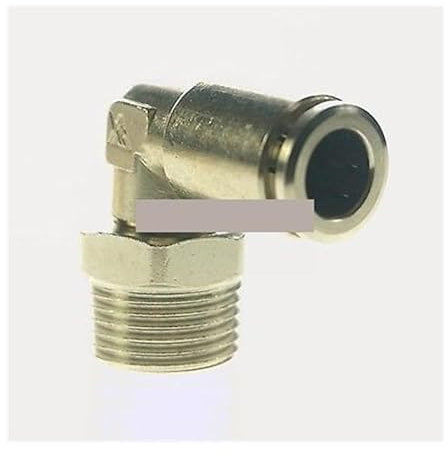 FQHIDMOMX Pneumatic Nickel Brass ELbow Push In Connector Union Quick Release Air Fitting Plumbing 3/8 Male to Fit Tube O/D 12mm