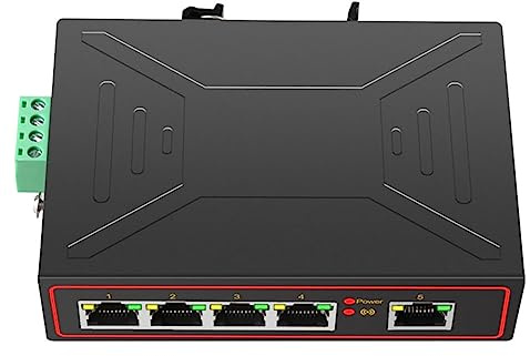 Wrtysully Plug And Play 5 Porte 100M Switch di Rete Industriale Hub RJ45 Splitter Internet Switch RJ45 Tipo di Guida DIN Enhance Switch