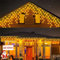 Navidad Luces de Carámbano 5M 256LEDs Cadena Luces Cortina de Luz 32Pcs 8 Modos Impermeables Guirnaldas Luminosas para Casa Jardín Habitación Fiesta Navidad decoración