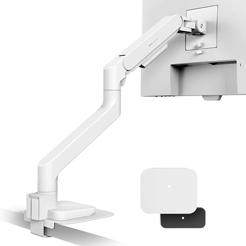 BenQ Ergo Monitorarm - obuste Gasfeder-Halterung für Monitore bis 45 Zoll & 20 kg | Schnellmontage, stabil ohne Wackeln | Top-Klemme & Durchtischmontage | Verstärkungsplatte | VESA 75x75 & 100x100 mm
