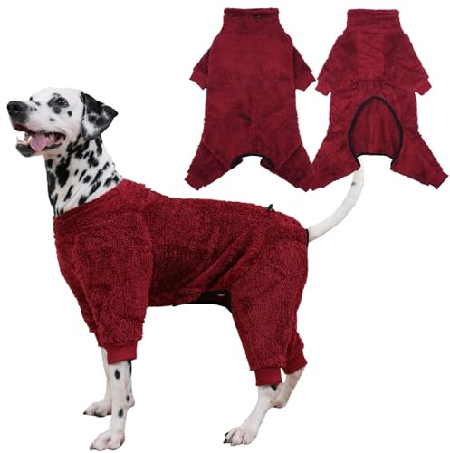 Hunde-Wintermantel, Einteiler mit 4 Beinen, warme Fleece-Hundejacke, weicher Pullover, Pyjama, Ganzkörper-Pyjama, Einteiler für kleine, mittelgroße und große Hunde, Spaziergänge, Wandern, Reisen