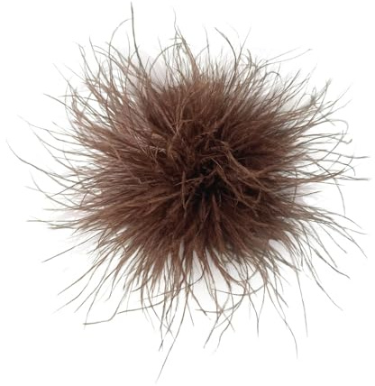 Dainty Feather Flower Large Brooch Pin for Women Men Elegant Oversized Floral Lapel Pins Shawl Dress Suit Clothes Accessories Wedding Party Dance Banquet Fashion Jewelry 150mm (Brown)