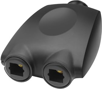 XMSJSIY Répartiteur audio optique numérique 1 en 2 sorties 1 femelle vers 2 femelles 24 K plaqué or fibre optique Toslink Adaptateur passif pour barre de son vers TV CD DVD Amplificateur