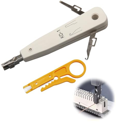 Compatible with LSA Installation Tool, Lsa Plus Insertion Tool, Network Tool for Network Sockets, Patch Panels, On and Flush-Mounted Sockets, Installation Cable with Wire Cutter, DSL ISDN TAE (Grey