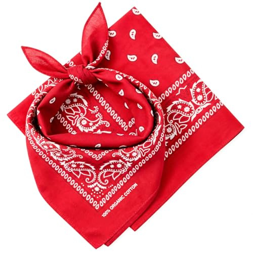 Keystone Peak KP Bandana – 100% Baumwolle & Natürliche Fasern – Halstuch Ohne Polyester – Hochwertig, Weich, Langlebig & Waschmaschinenfest – Bandana Herren & Damen – Unisex & Kinder - 2 Pack