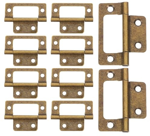 WHAMVOX 12 Cerniere per Porte di Armadi in Ferro Antico Ispessito 51x25x1,2mm, Ferramenta per Ante di Mobili da Cucina e Persiane a Libro, Supporto Stabile e Antideformazione per Mobili