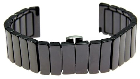 Keramiskt klockarmband 16 mm 18 mm 20 mm 22 mm Snabbkopplingsband Universal Justerbar(Black,20mm)
