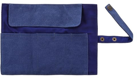 Organizador de Relojes Viaje Enrollable Lona Azul, Bolsa Almacenamiento 5 | Diseño Compacto y Sofisticado, Cierre Seguro Cordón, Lavable, Adecuado para Guardar Correas y Accesorios en Maleta