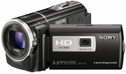Sony HDR-PJ10E Full HD Camcorder (30-fach optischer Zoom, 16 GB interner Speicher, 7,6 cm (3.0 Zoll) Display, bildstabilisiert) mit integriertem Projektor schwarz