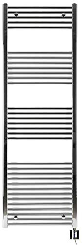 anapont Radiateur Sèche-Serviettes Serviettes Électrique Chrome,Tout Droit,Haute Qualité,avec Thermoplongeur et Cartouche Chauffante Ktx 4,en Plusieurs Dimensions Disponible,Porte Serviettes,Sèche