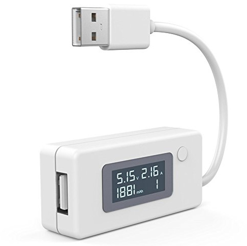UEB Mini LCD USB Voltage and Current Detector Mobile Power USB Charger Tester Meter Capacity Current Voltage Tester Meter for For Phone Power Bank