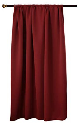 WOLTU Tenda Termica Oscurante Opaca, Tenda con Nastro per Binario, 250g/m² Pesantemente Isolante, per Soggiorno Camera da Letto, 135 x 175 cm, Borgogna